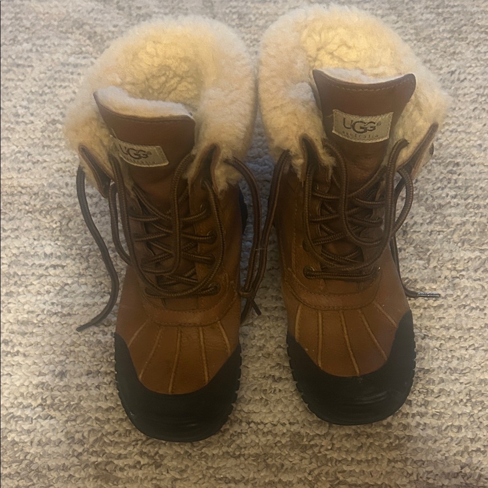 UGG Tan and Black Shearling Boots